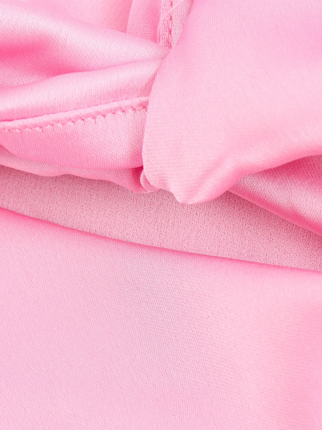 ピンクのサテンのミドル丈ドレス,フロントノット,ラウンドネック,ノースリーブ,エレガント,結婚式のゲスト,イブニングパーティー,夏