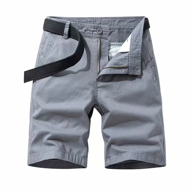2023 New Summer Men Cargo Shorts Cotton Casual Mens Shorts Pants Jogger Military Solid Straight Cargo Shorts
