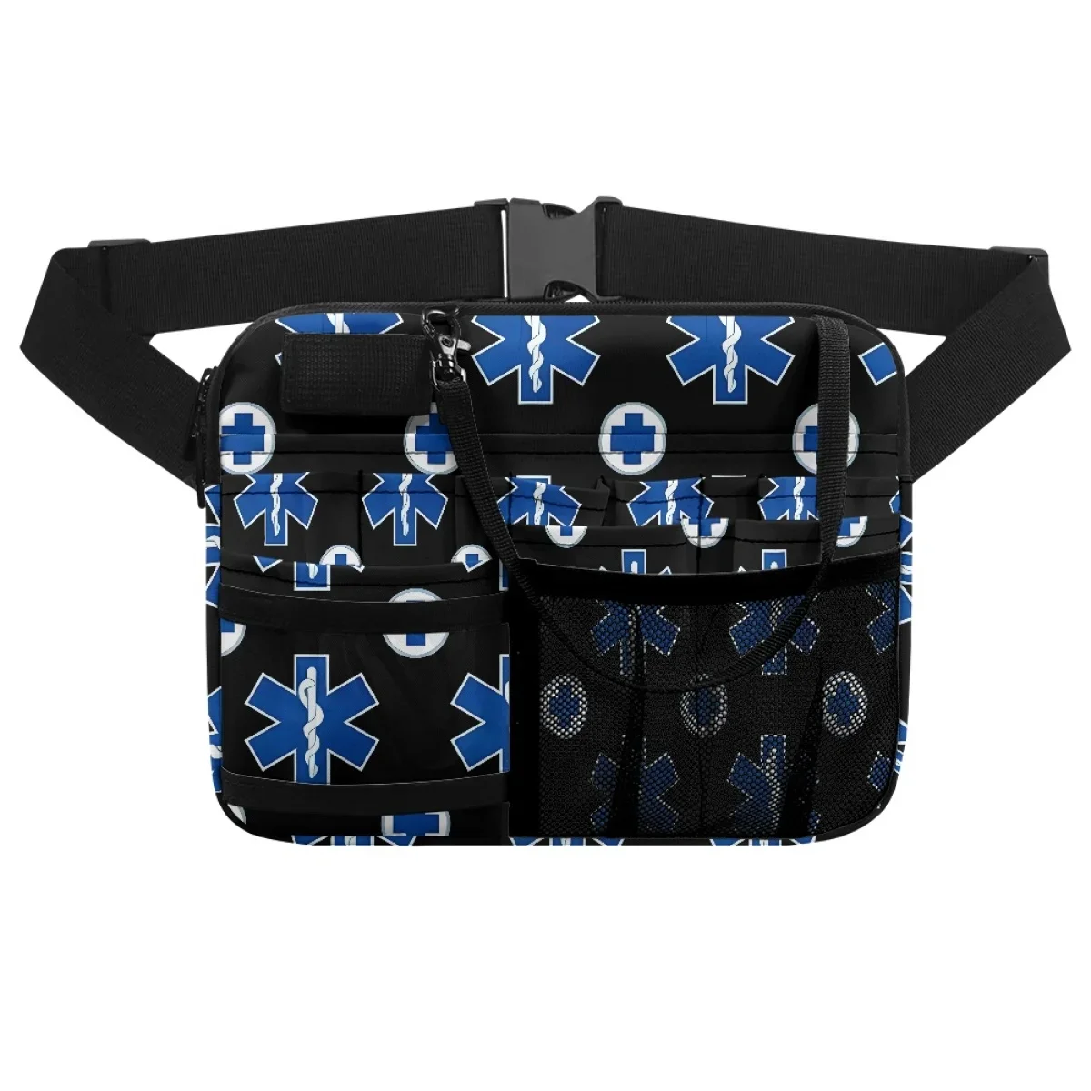 Medical Symbol Design Nursing Fanny Pack Multi-Pocket Practical Hospital Portable Waist Bag for Physician Assistants Tool Holder