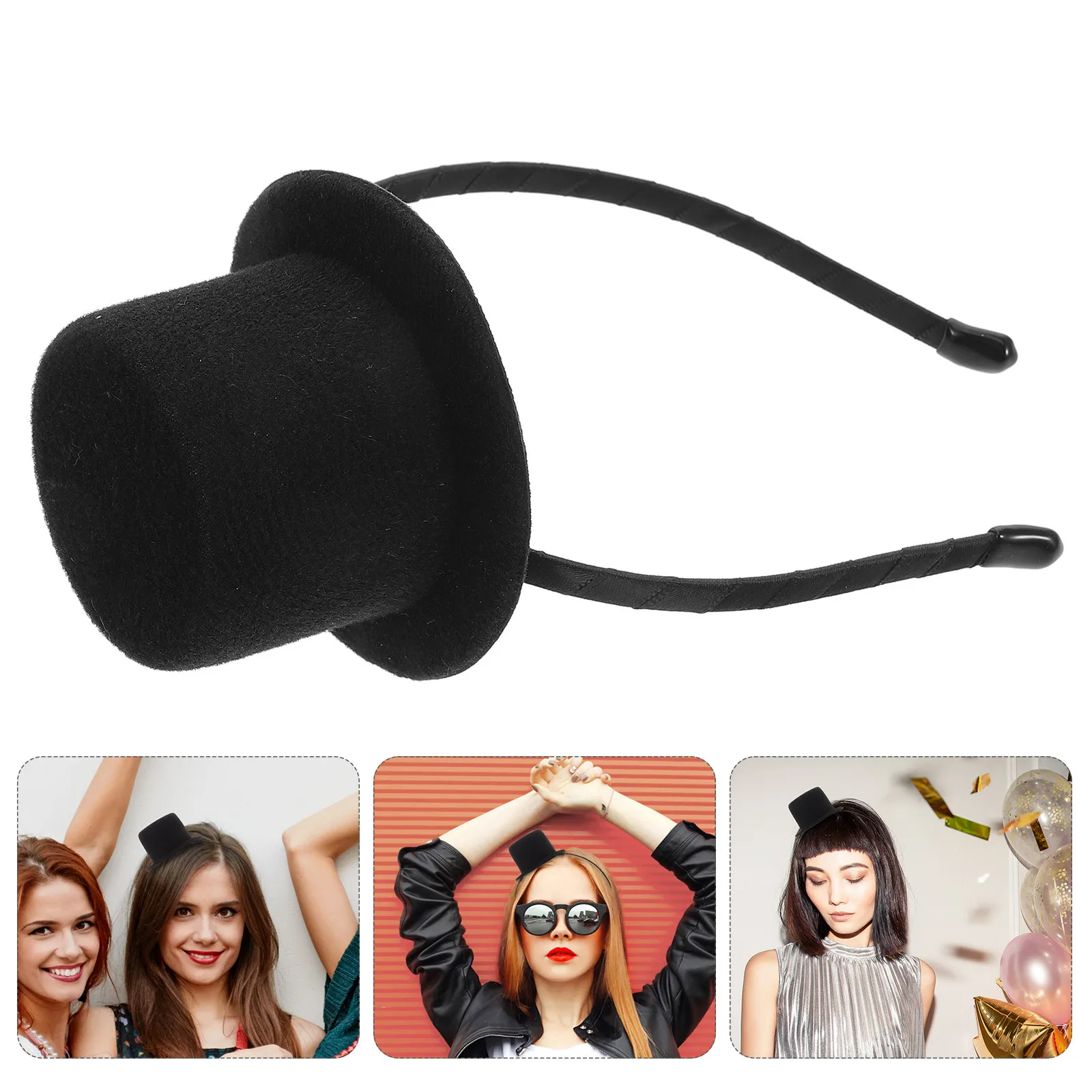 

Mini Top Hat Headband Party Hat Headbands for Adults Lightweight Comfortable Carnival Costume Accessory Vintage Theme Hair