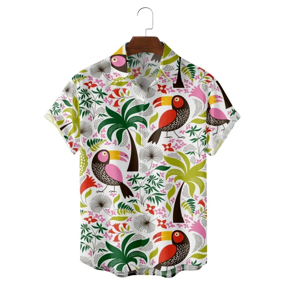 

3D Parrot Summer Tee Cute Animal Fashion Hawaii Stylish Beach Tee Short Sleeve Women Men Streetwear T-shirt