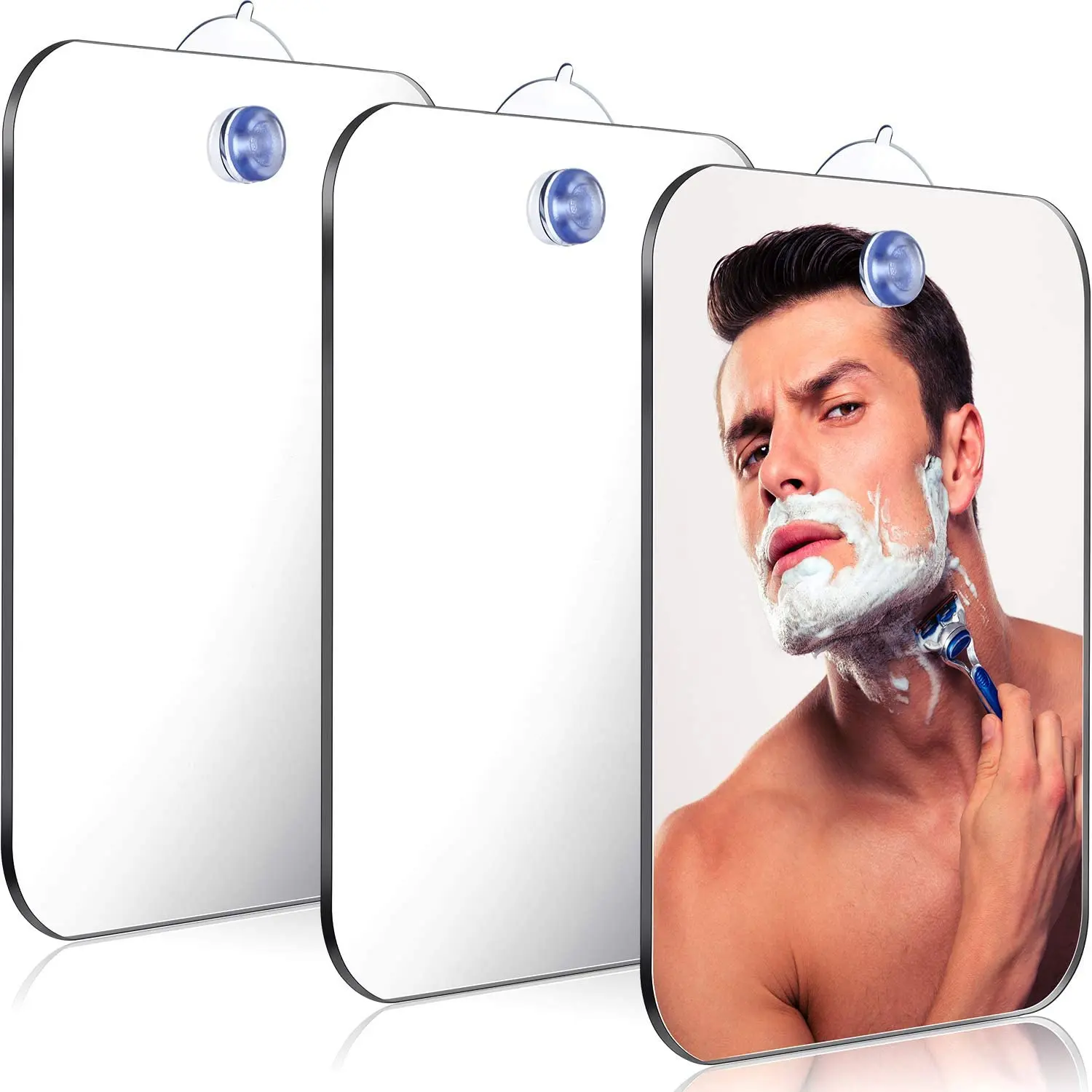 

Acrylic Mirror With Wall Suction Shower Mirror For Man Shaving Women Makeup Portable Travel Bathroom Accessories