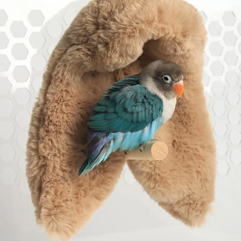 

Мягкая плюшевая подвесная палатка для домашних животных, птичье гнездо, шаль, гнездо, угловое одеяло для попугая, искусственный кроличий мех, клетка для дома для птиц, термоподушка