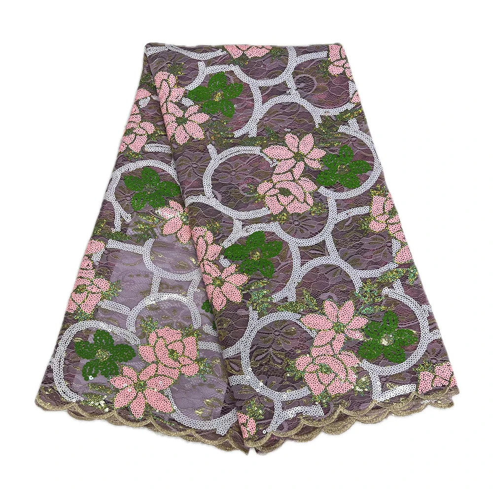 Африканская кружевная сетка с блестками, нигерийская ткань высокого качества, тюль, кружевной материал, женские свадебные платья, кружевная ткань с блестками, 5 ярдов