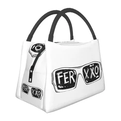 Ferxxo Glasses - Feid Logo Classic Sticker Lunch Bags Insulated Bento Box  Lunch Tote Picnic Bags Cooler for Woman Children Work