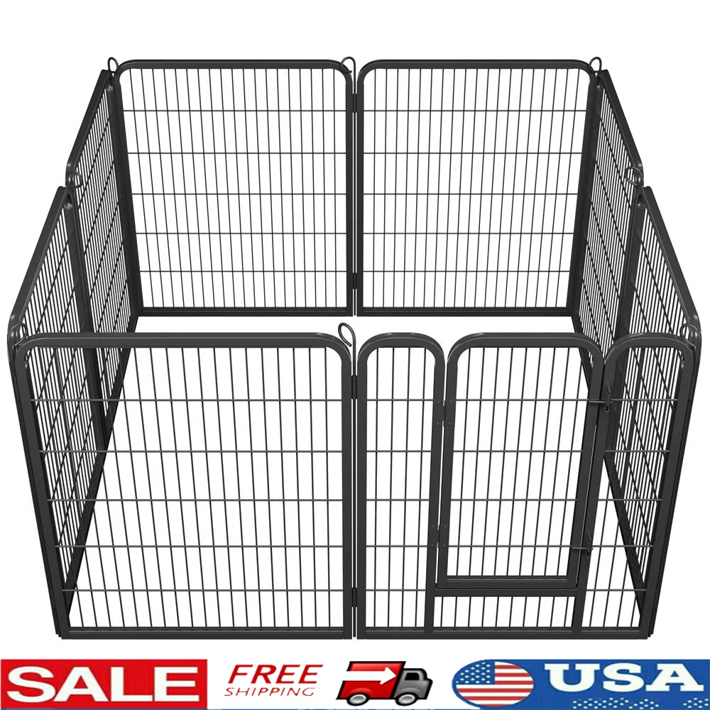 

16 Panels Pet Playpen Heavy Duty Exercise Fence Indoor Outdoor Modular Design Dogs Rabbits Ducks