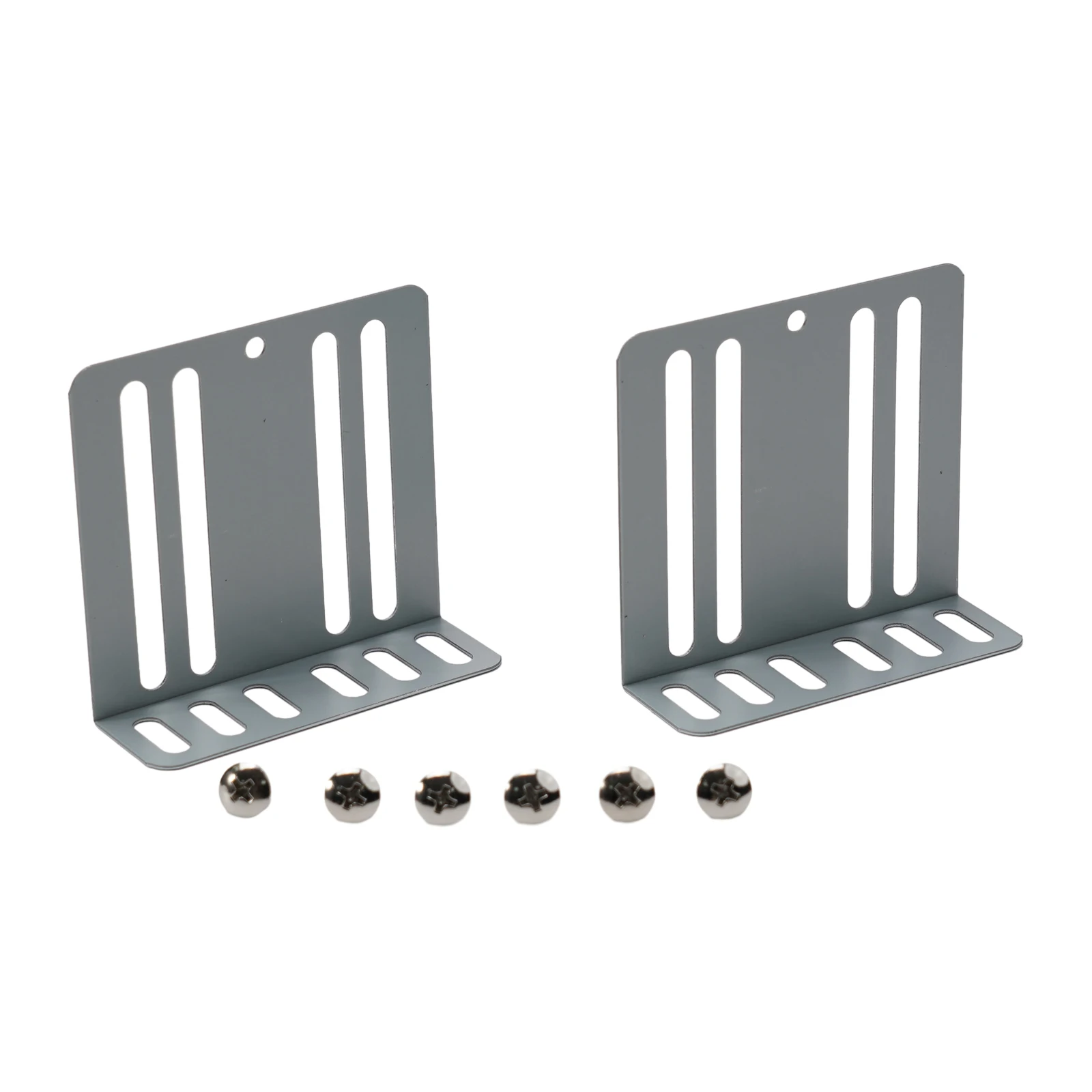 Installation Kit Car Radio Replacement Silver 2 Brackets 2 Din 70x75x24mm 8 Screws Accessories Brand New Installation