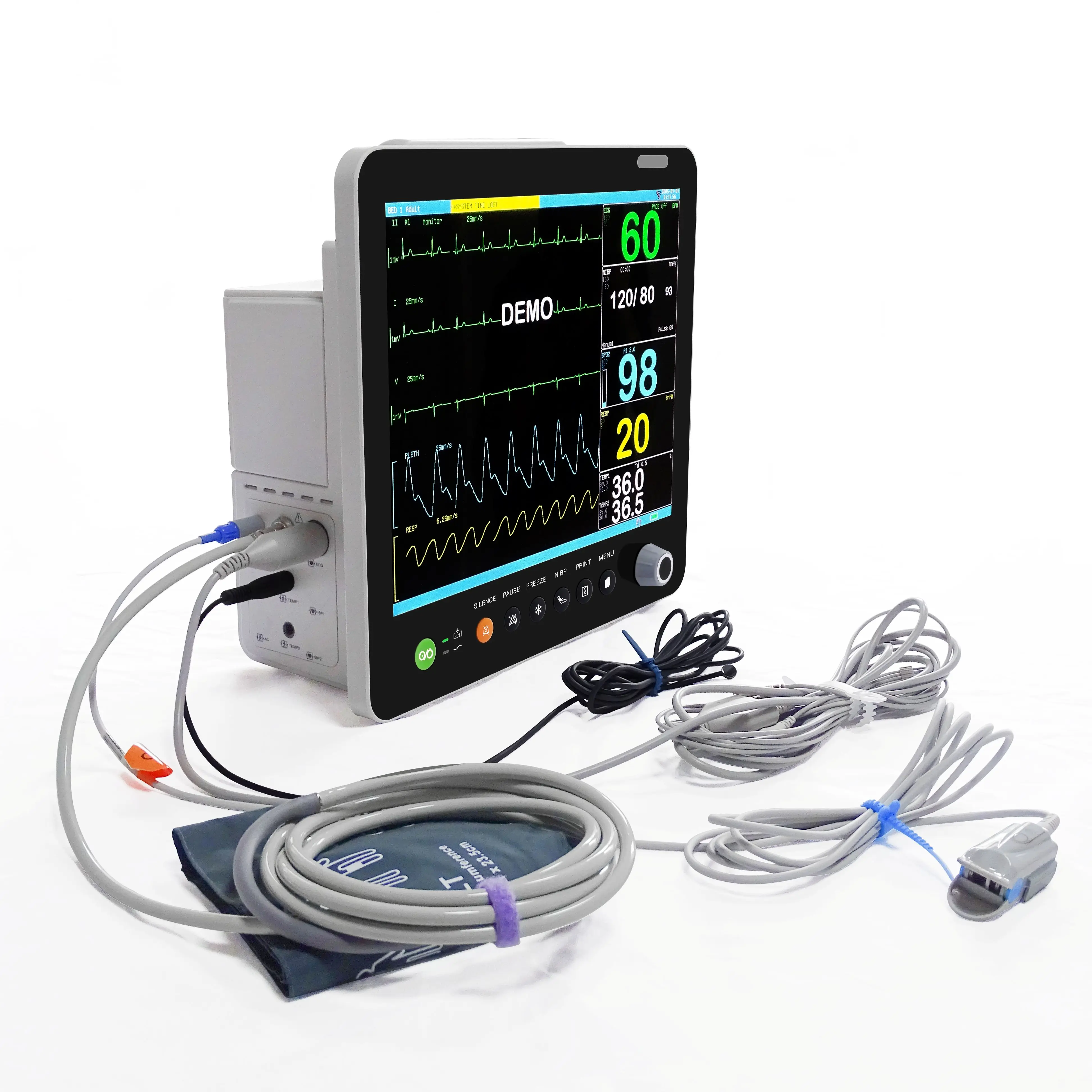 15-Inch JZ-OPM8000E Veterinary Multi-Parameter Touch Monitor LCD Vital Signs Patient Monitor