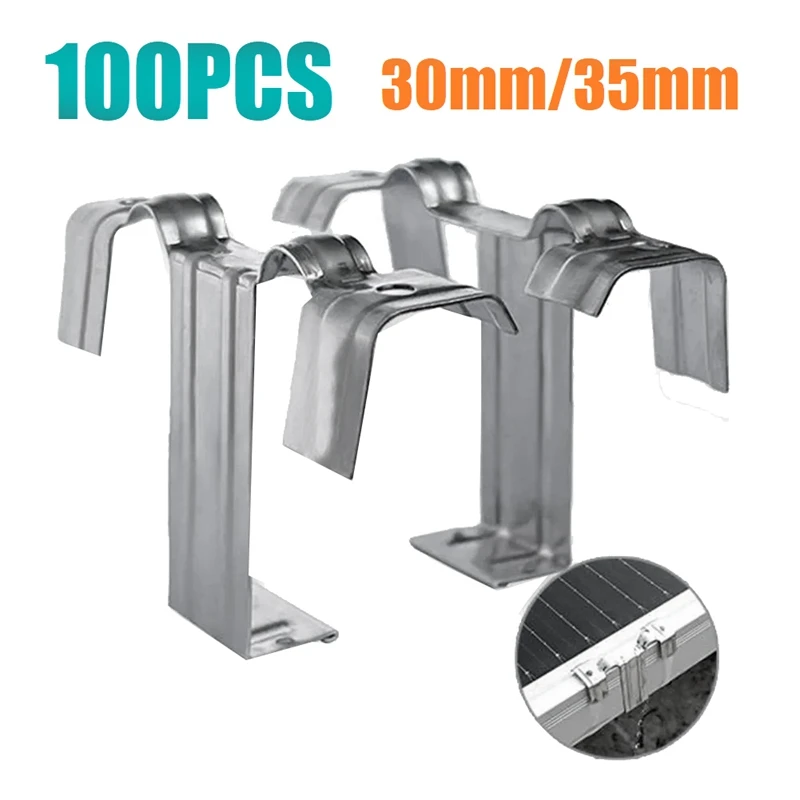 100PCS Solar Panel Photovoltaic Water Guide Clip Stainless Steel Deflector Mud Drain Button Water Redirection Clips