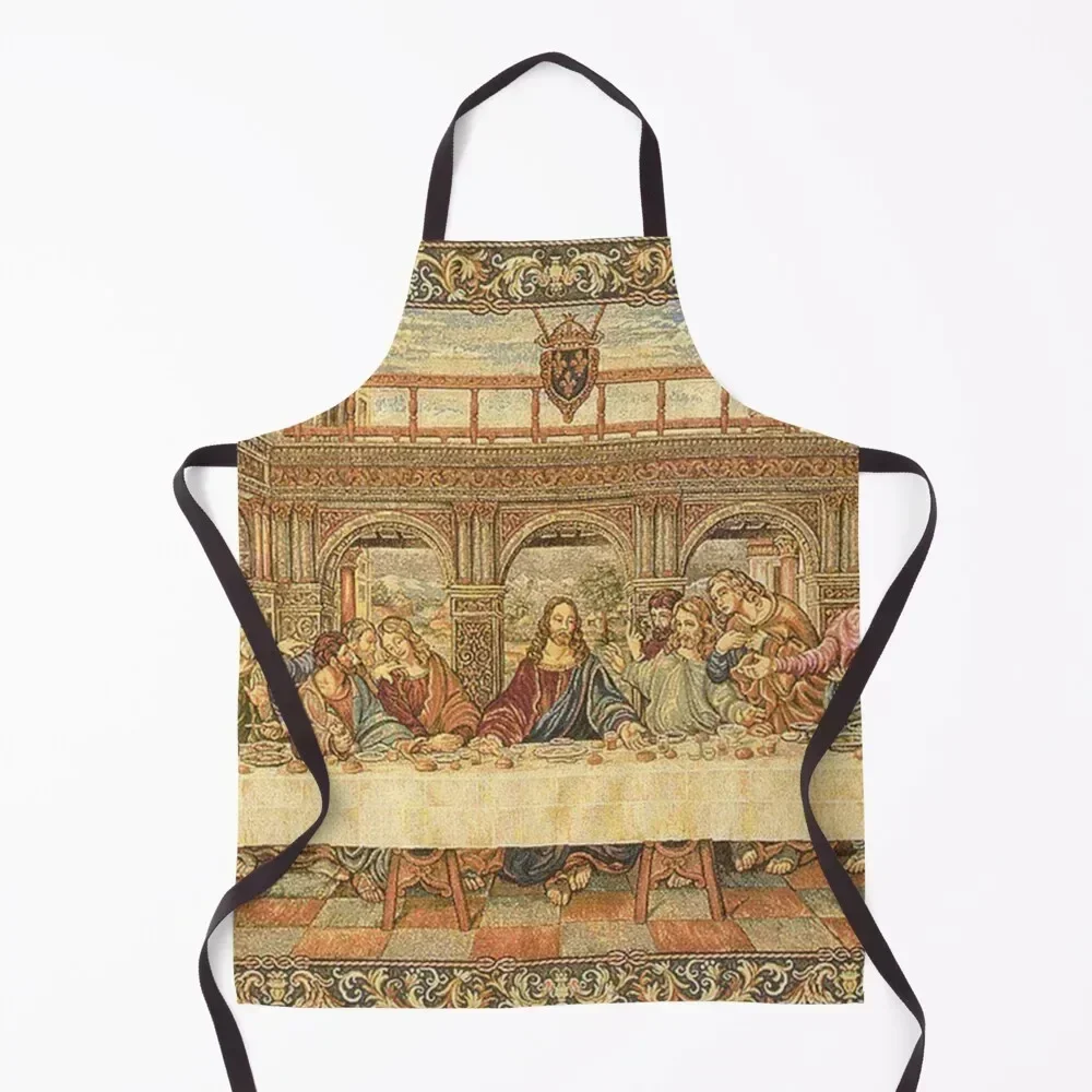 

The Last Supper Art Board Wall Decor Wall Art Rustic Apron barber men useful gadgets for home bib Women's Dress Apron