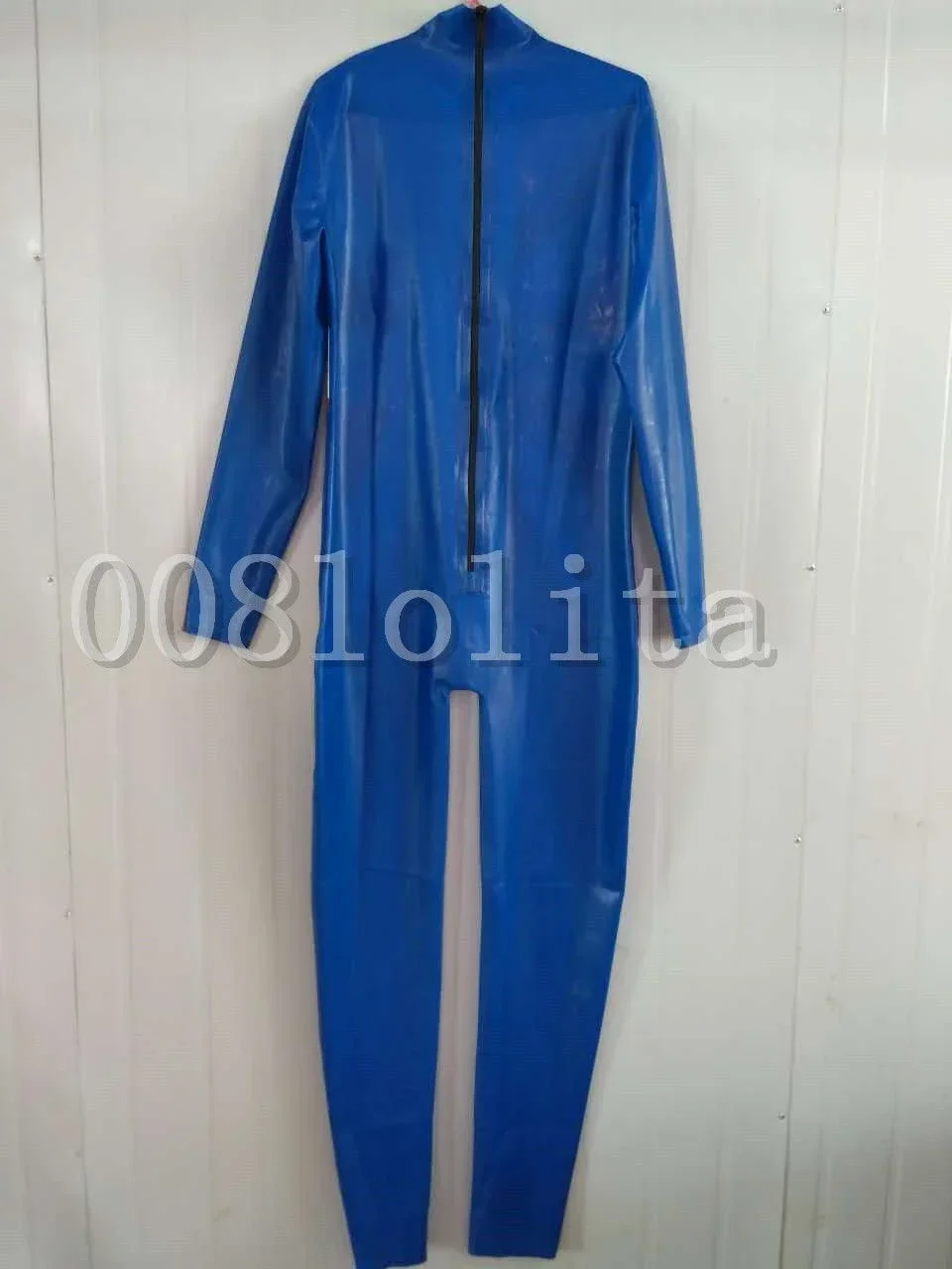 

Latex Rubber Gummi Navy Blue Catsuit Ganzanzug with Zipper Suit Cool Size S~XXL