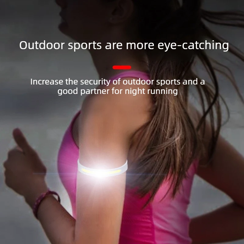 COB Wristband Light Sport Bracelet Night Running for Outdoor Cycling Waterproof Protable Warning Light Type-C USB Rechargeable
