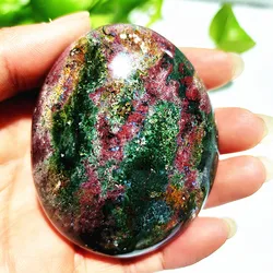 Natural Stone Ocean Jasper Crystal Palm Spiritual Meditation Healing Stones Aquarium Ornaments Feng Shui Crystal Room Decoration