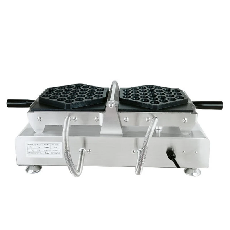 Gofrownica 1500W handlowa HongKong Bubble Egg Puff Cake Baker Machine dwustronna podwójna formy do pieczenia urządzenia do gotowania