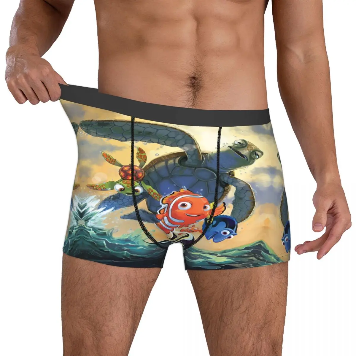 

Мужские трусы-боксеры Custom Findinges Anime Nemoes: эластичные, мягкие, с принтами Немо, Дори, Марлином