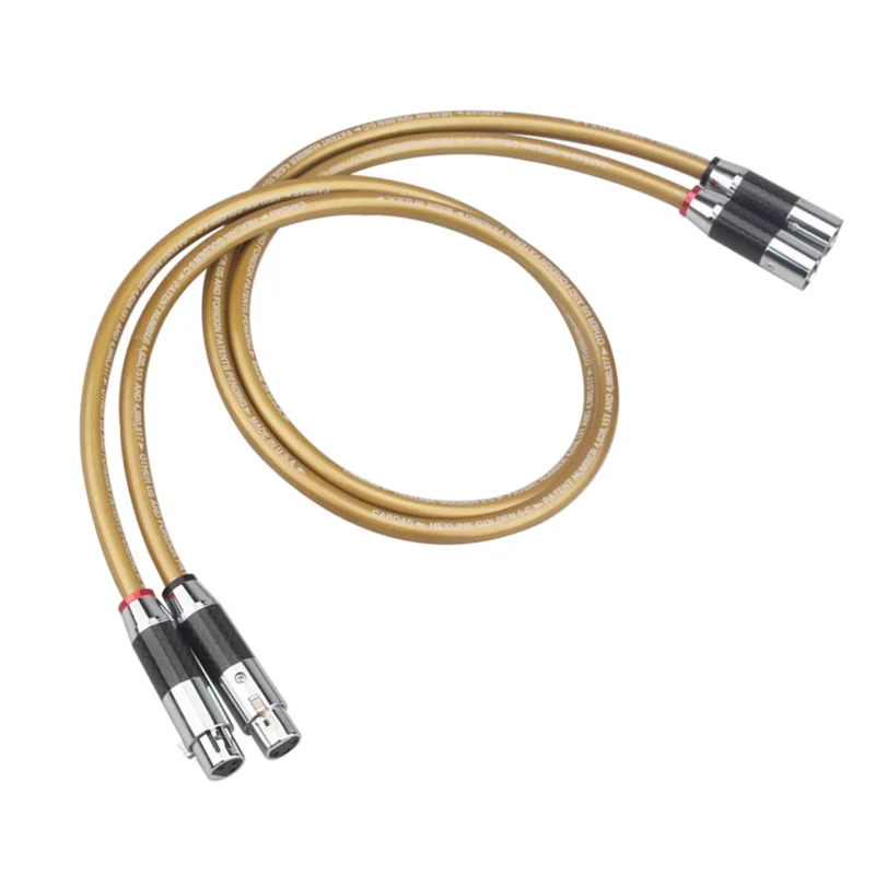 Pair XLR Balanced Cable Cardas HEXLINK GOLDEN 5-C HiFi Audio Interconnect Line Carbon Fiber Plug