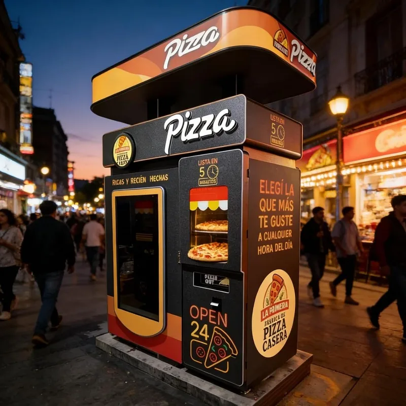 High End Commercial Pizza Vending Machine Automatic Fresh Pizza Baking Machine Touch Screen Self Service Cashless Customized
