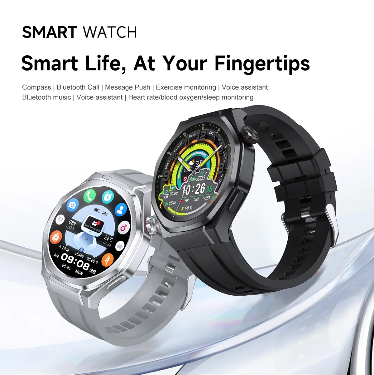 YTOM ساعة جديدة 5 الترا ساعة ذكية الرجال NFC معدل ضربات القلب البوصلة SmartWatches 2025 جديد HD شاشة BT دعوة لهواوي XIAOMI أبل