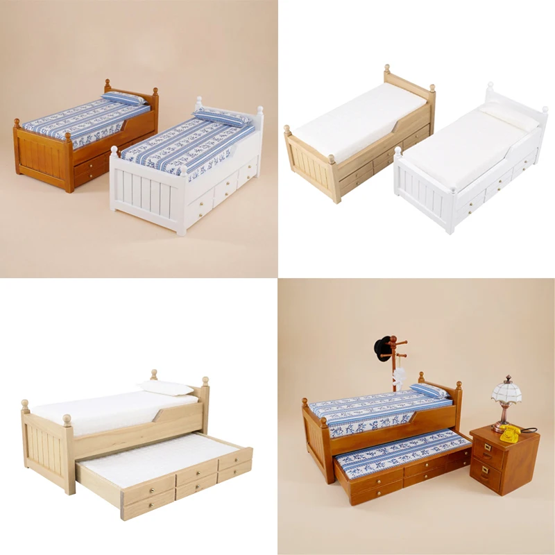 YESTARY OB11 1/12 Bjd Doll Furniture Toy Birch Drawer Bed Doll Accessories Toys Fashion Doll Dollhouse Furniture For Girls Gift