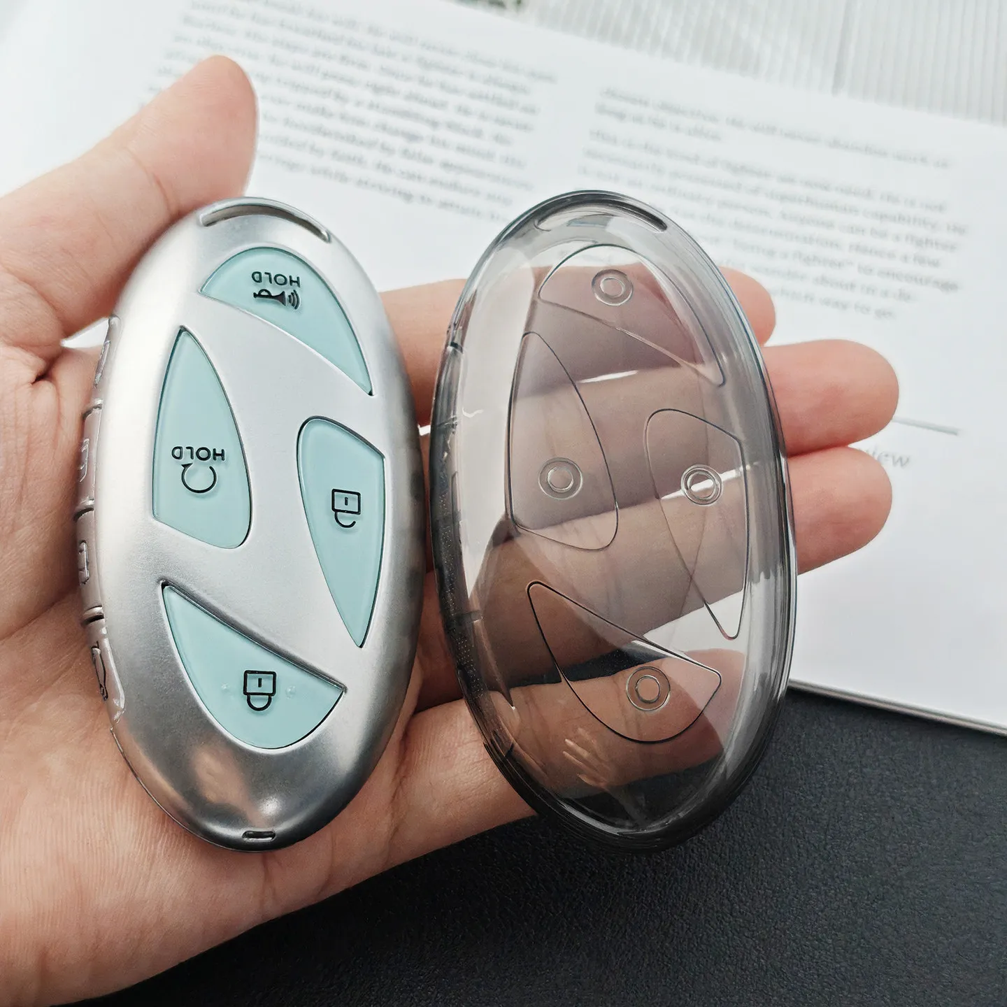 Nano TPU Transparent Schwarz für Hyundai Kona Ev Grandeur GN7 IONIQ6 Santa Fe Sonata Staria Tucson Elantra 2024 2025 Autoschlüsseletui