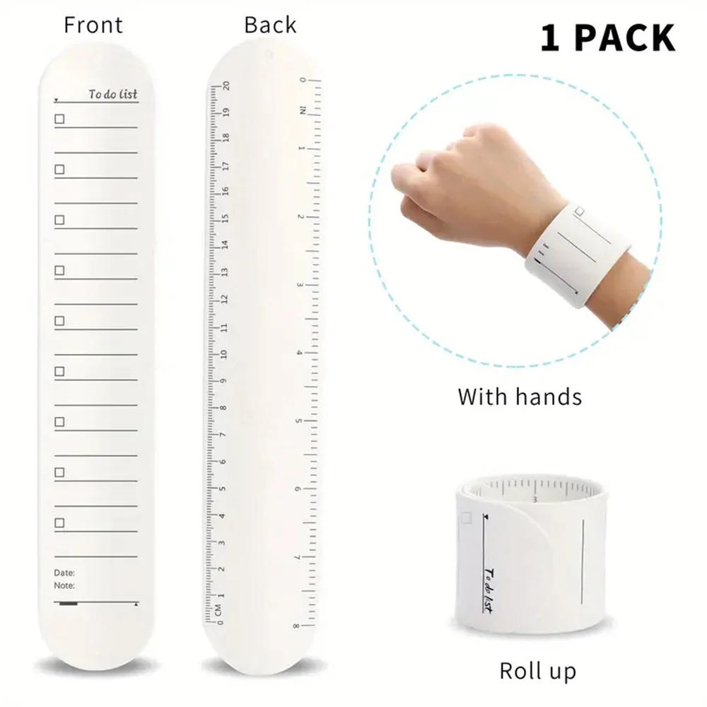 Reusable Silicone Memo Wrist Band Wearable And Waterproof To Do List Slap Bracelets Writable Erasable Memo Wrist Strap Wearable