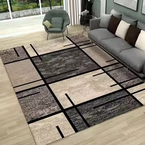 VIKAMA Bedroom Study Floor MAT Geometric Crystal Velvet Carpet Living Room Three-Dimensional Diamond Grid Paving Large Carpet