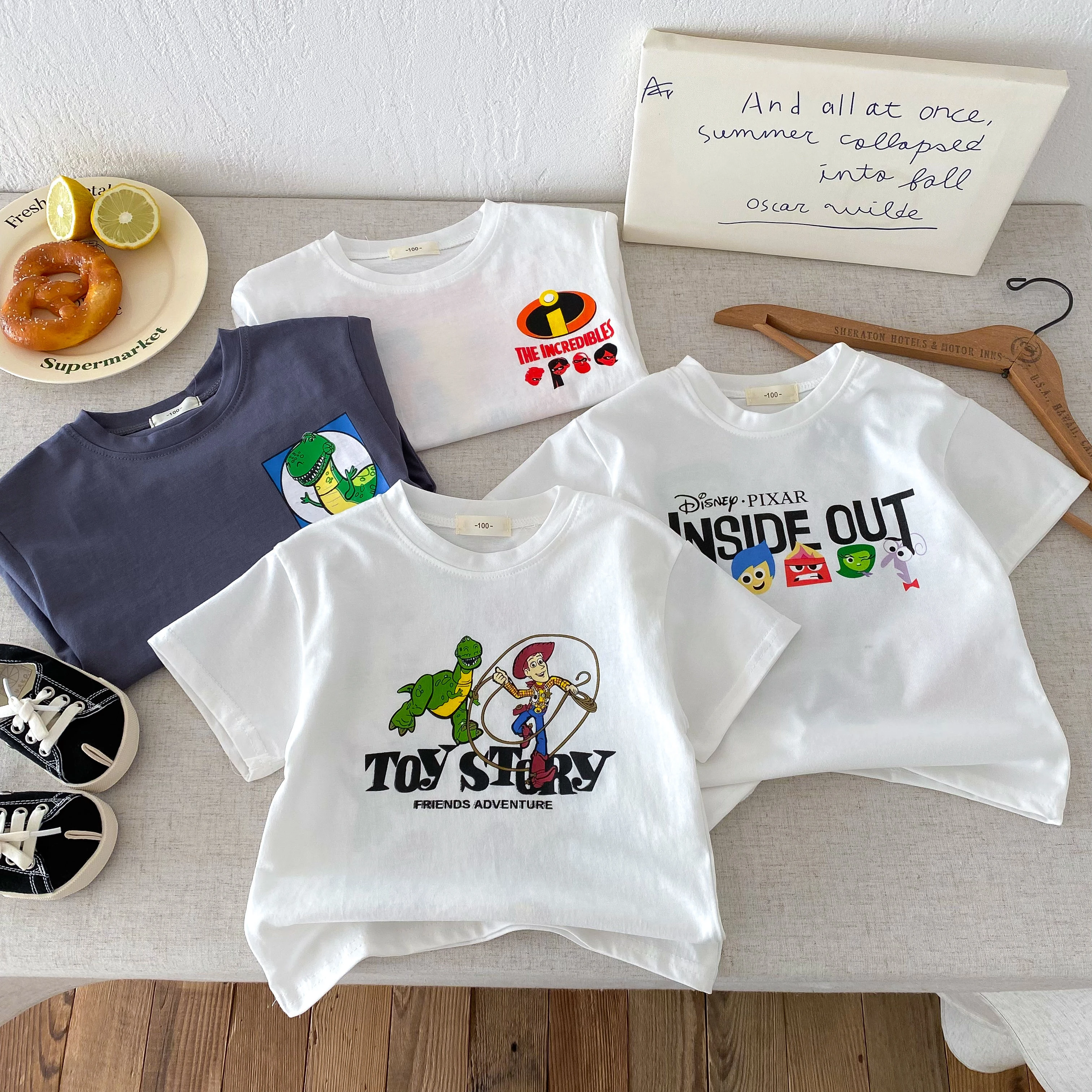 

Летняя одежда, футболка с короткими рукавами и принтом из мультфильма, бутик модной детской одежды, топы, пуловер с круглым вырезом, детские футболки для детей 1-7 лет