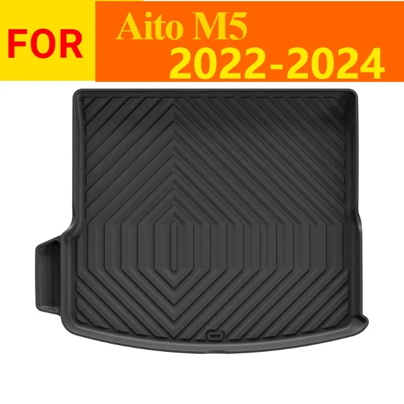 New Products Premium waterproof non-slip 3D TPE Rear Trunk Mat for Aito M5 2022-2024，All Weather Dustproof Black Interior