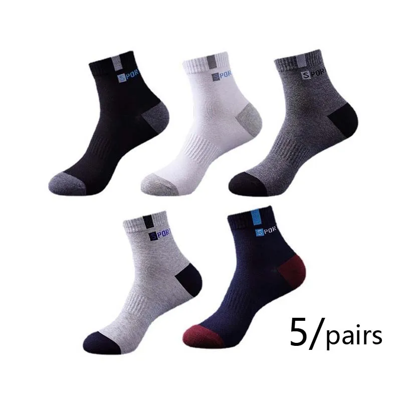 5 Pair Bamboo Fiber Autumn Winter Men Socks Breathable Cotton Sports Sock Breathable Deodorant Business Socks