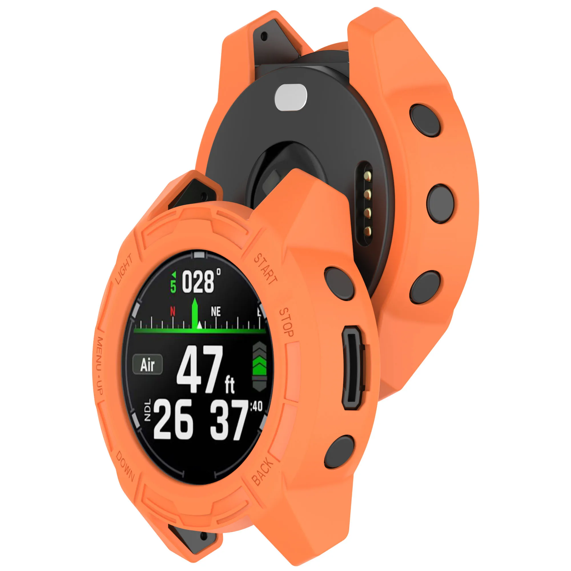 Watch Case for Garmin Descent G2 / G1 / G1 Solar / G1 Solar Letel Soft TPU Hollow Shockproof Bumper Frame - Orange