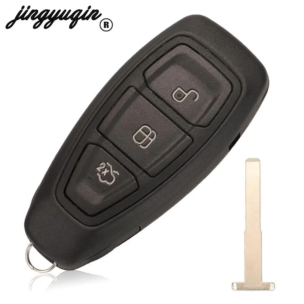 jingyuqin 3 Buttons For Ford Focus C-MAX Fiesta 2011- 2016 Remote Car Key Shell Case HU101 Balde fob Replacement