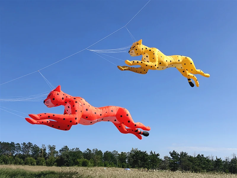 10m Leopards kites flying for adults kites reel professional wind kites tiger kites animal kites factory ripstop paragliding koi