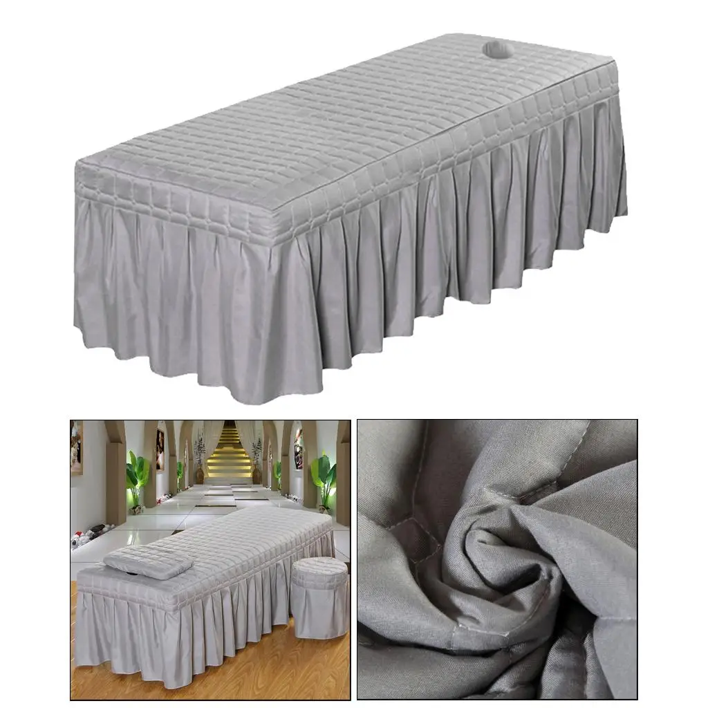 Elegant Silk Bedding Set for Spa And Beauty Centers , Gray-185x70cm, as described