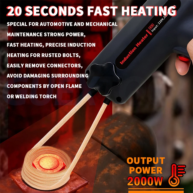 

Высокочастотный индукционный нагреватель мощностью 2000W Портативный электромагнитный нагреватель Обогреватель винтов Коррозионный болт с точным индукционным нагревом Снятие ржавых винтов для ремонта автомобилей и маши