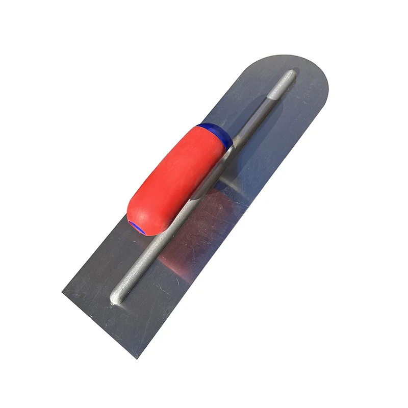 Carbon Steel Blade Plastic Handle Round End-Square Back Finishing Plaster Trowel Construction Concrete Spatula Tool