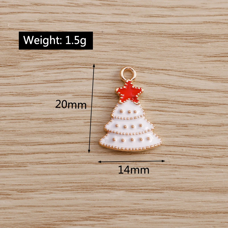 Tusember 20 Stück Emaille-Weihnachtsbaum-Anhänger für die Schmuckherstellung, fröhliche Neujahrs-Ohrringe, Halsketten, Armbänder, DIY-Geschenke – Detail 9