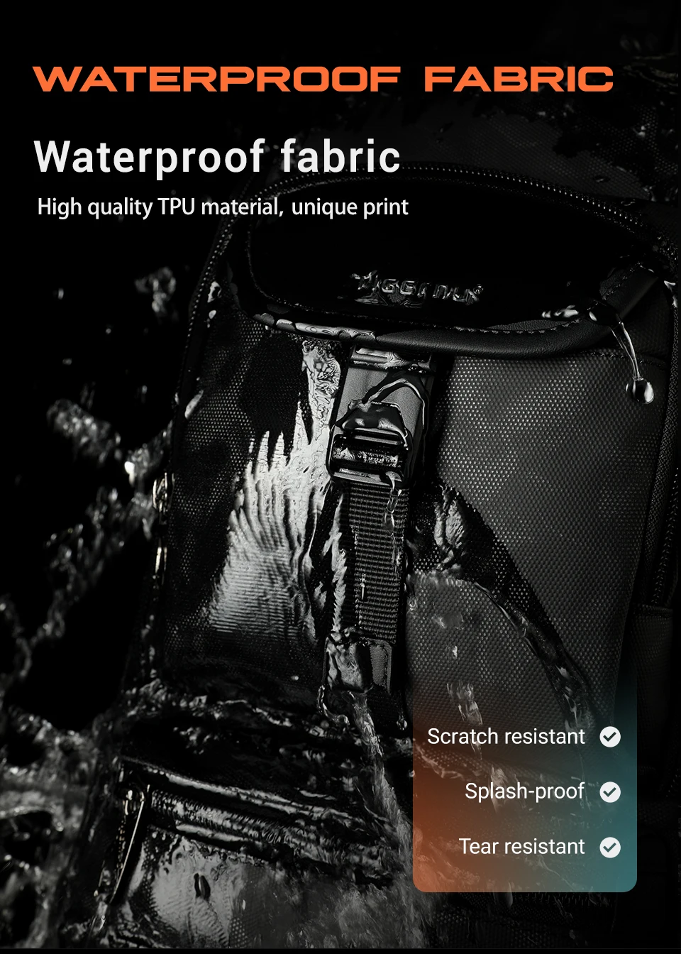 Tigernu Männer Mode Schulter Taschen Für Männer 9,7 11 zoll Ipad Tasche Brust Pack Männer Wasserdichte Große Kapazität Umhängetaschen mini Taschen – Detail 3