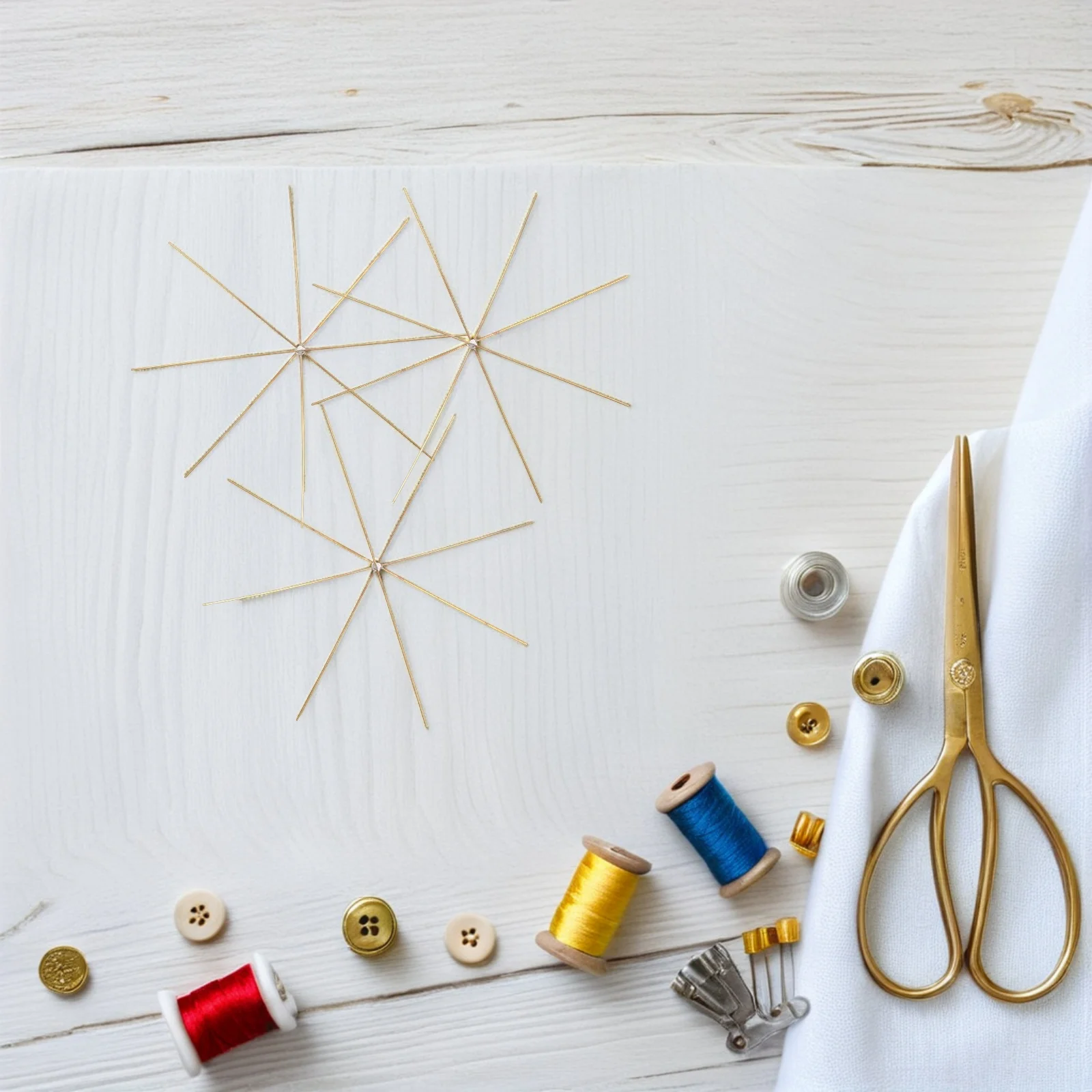 

30 PCS DIY Snowflake Ornaments Jewelry Crafting Supplies Metal for Beading Wire Golden Copper Beaded Form Pendant