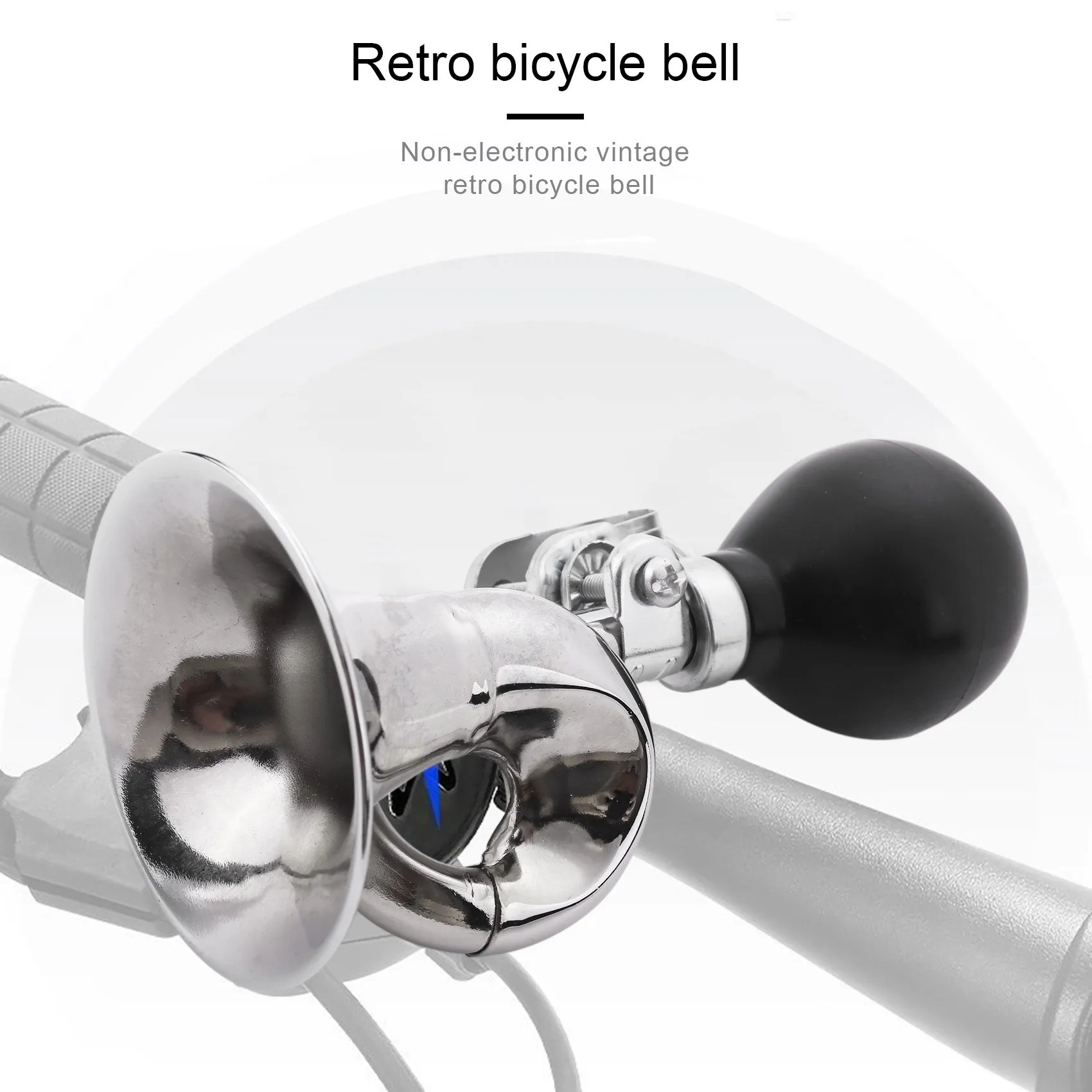 CYGJ-Non-Electronic Trumpet Loud Bicycle Cycle Bike Bell Vintage Retro Bugle Hooter Horn Silver - view 5