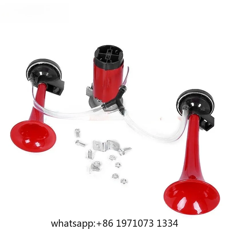 12V 24V Super Louder Dual Tone Air Horn Set Trumpet With Compressor Speaker For Motorcycle Car Boat Truck 135dB Powerful Durable