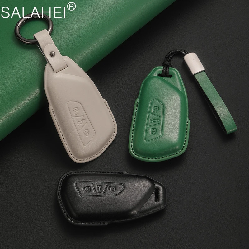 New Leather Car Key Case For VW Volkseagen Golf 8 MK8 ID.3 ID.4 Cupra Skoda Octavia A8 SEAT Leon MK4 2020 2021 Formentor Tarraco