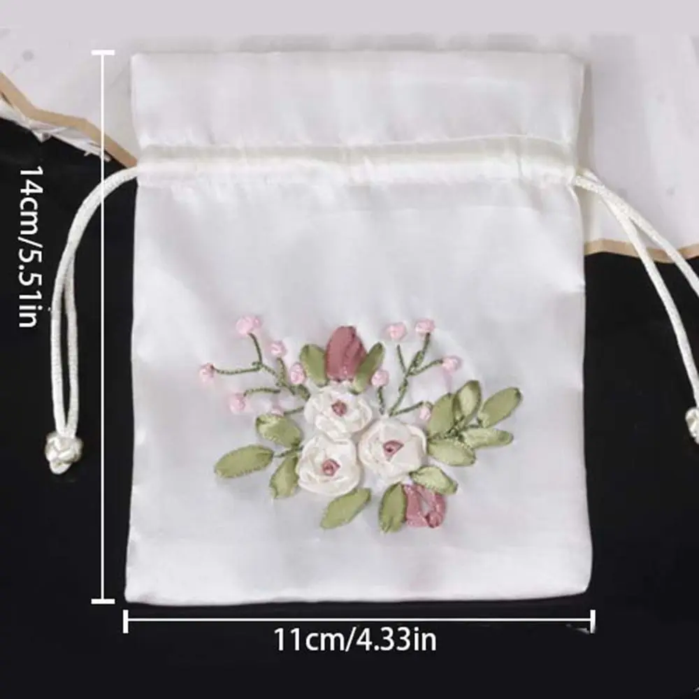 Candy Bag Embroidery Flower Drawstring Bag for Filled Fragrant Herbs Spice Bag Cloth Storage Bag Coin Purse Gift Bag 4