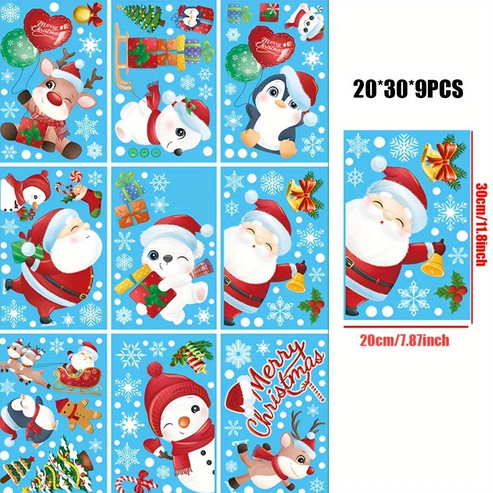 عيد الميلاد ملصقات الحائط حزمة لطيف الكرتون الجمالية الفينيل ملصق الشارات لزجاجة المياه، الكمبيوتر المحمول، لوح التزلج، سكرابوكينغ،