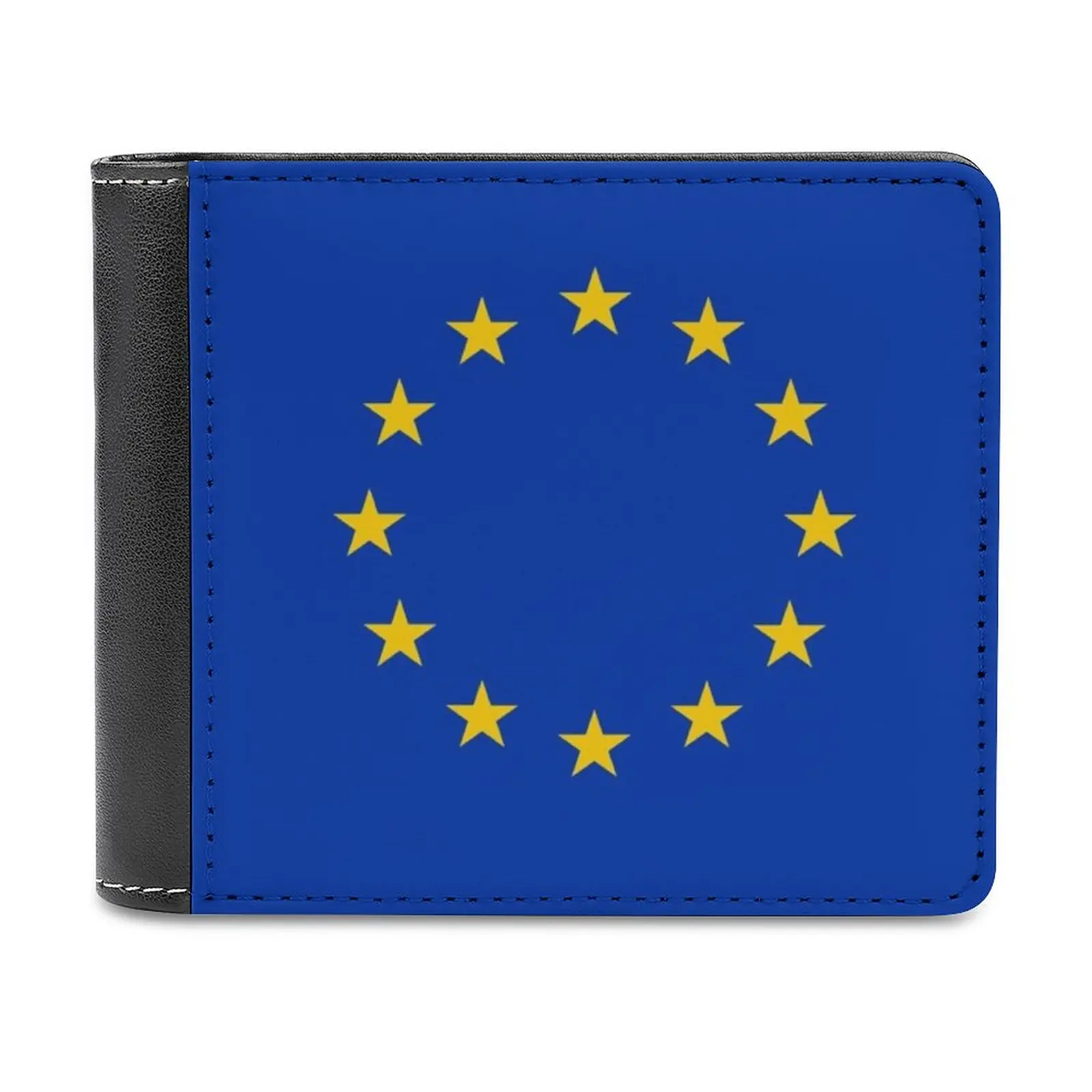 Eu Leather Wallet Men Classic Black Purse Credit Card Holder Fashion Men's Wallet Eu European France Germany Brexit Greece