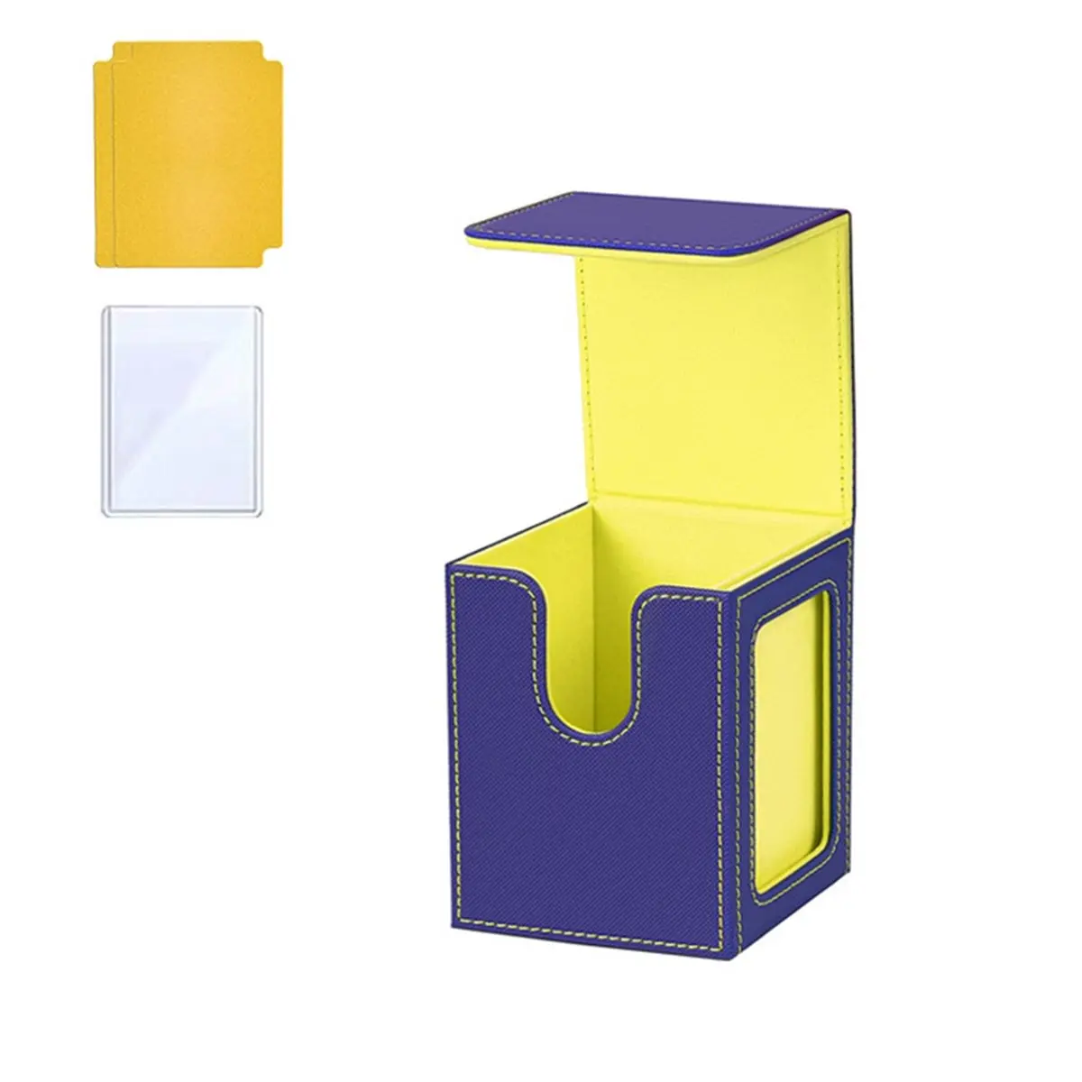 A48U Trading Card Storage Box with Window ,Deck Case with Removable Lid, for Game Sports Card