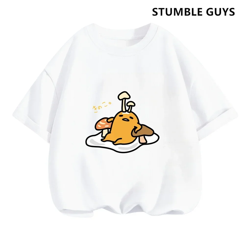 2024 Gudetama Tshirt Kids Summer Sonic Kids Clothes Cartoon Girls Casual short-sleeved T-shirt Baby Boy Clothing Trucksuit