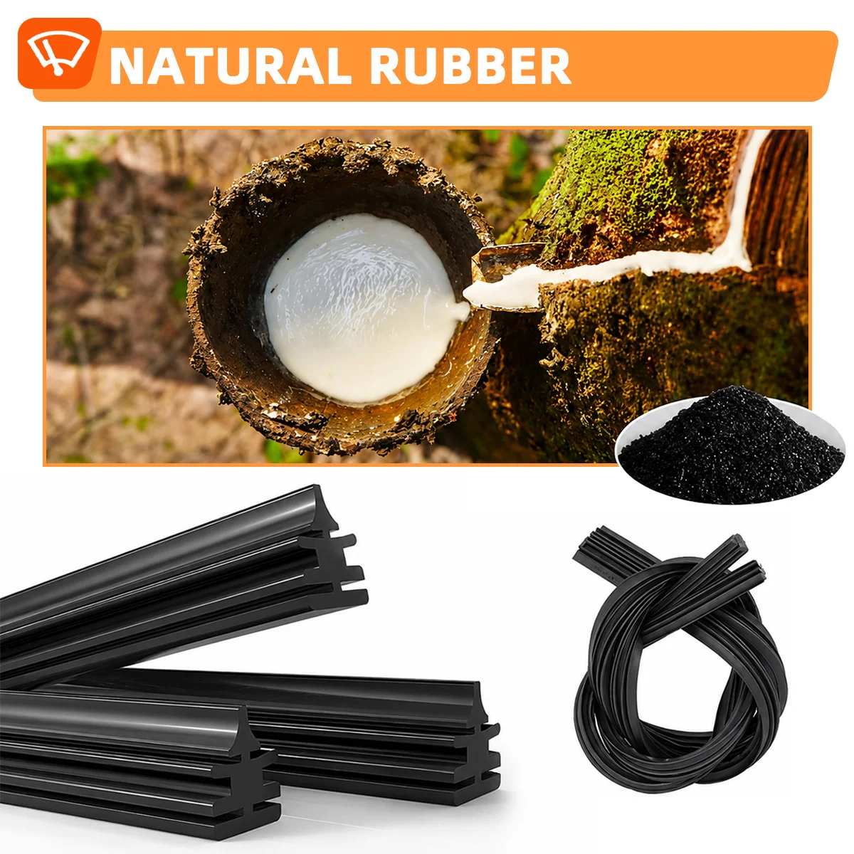 2/10 Stück Universeller 6mm Scheibenwischer-Gummistreifen aus Naturkautschuk, zuschneidbar, Größe 14-32 Zoll, geeignet für die meisten Scheibenwischerblätter zum Austausch. – Detail 3