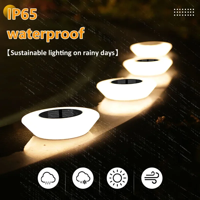 Solar Outdoor Lights,Outdoors Garden Lamp,360° LED Ground Floor Lights IP65 Waterproof for Yard,Backyard,Driveway,Patio,Lawn
