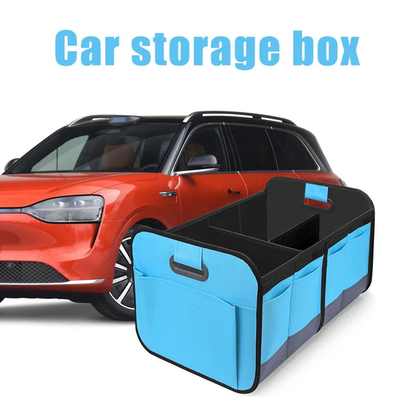 

1pc Large Collapsible Trunk Storage Box -Extra Thick Large Capacity SUV Storage Container with Multi Pockets for Car SUV Minivan