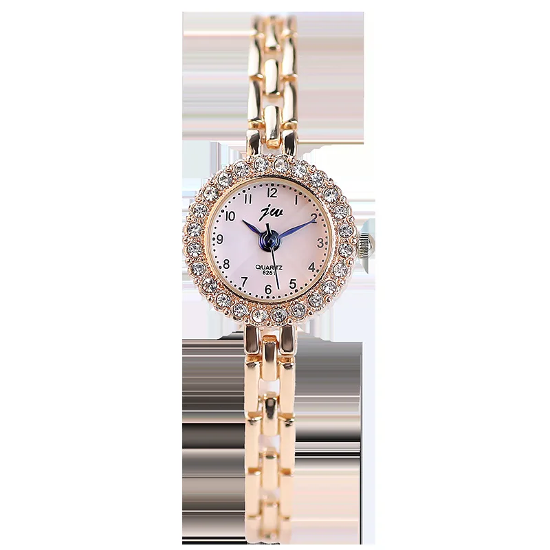 2025 JW Часы-браслет из сплава с бриллиантами, студенческие высококачественные кварцевые часы W atch, женские нишевые маленькие часы
